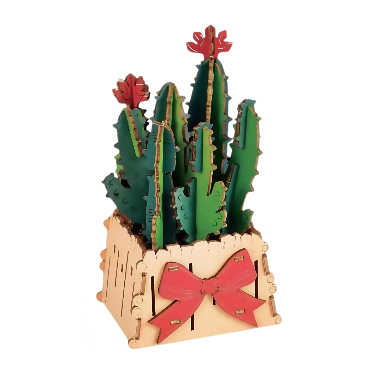 Cactus 3D wooden puzzle