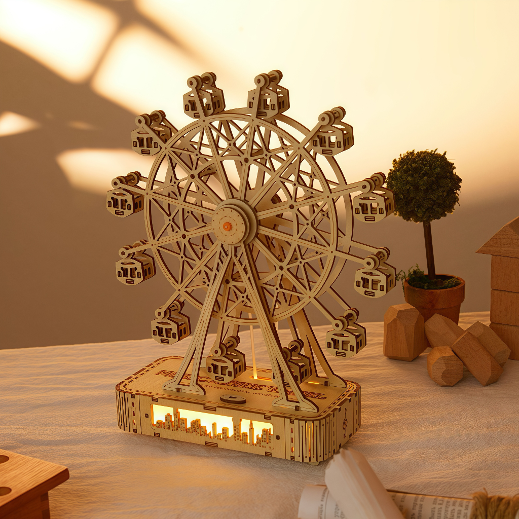 Ferris Wheel Music Box 3D Wooden Puzzle